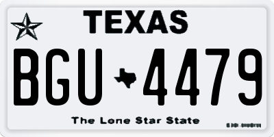 TX license plate BGU4479