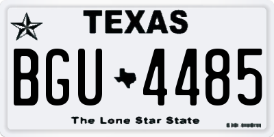 TX license plate BGU4485