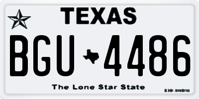 TX license plate BGU4486