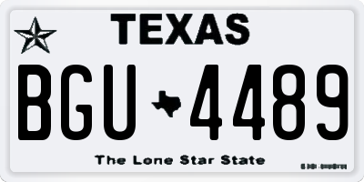 TX license plate BGU4489