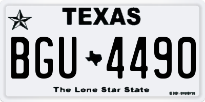 TX license plate BGU4490
