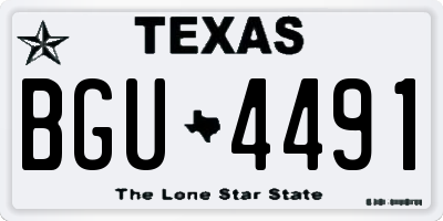 TX license plate BGU4491