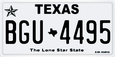 TX license plate BGU4495