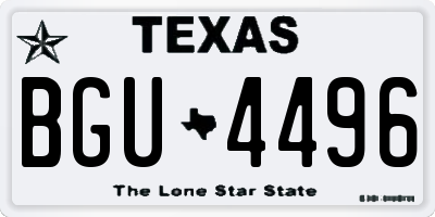 TX license plate BGU4496