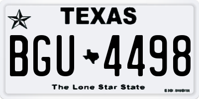 TX license plate BGU4498