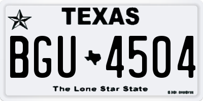 TX license plate BGU4504