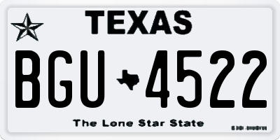 TX license plate BGU4522