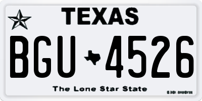 TX license plate BGU4526