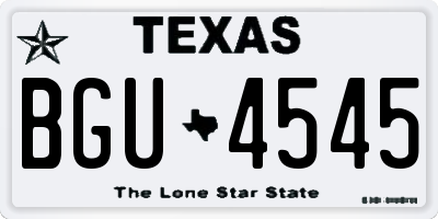 TX license plate BGU4545
