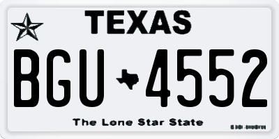 TX license plate BGU4552
