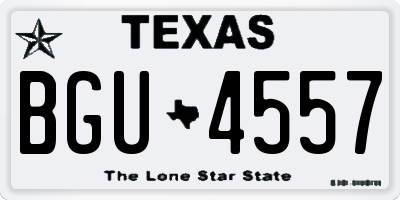 TX license plate BGU4557