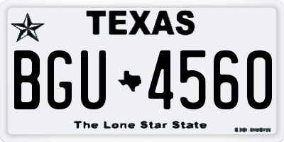TX license plate BGU4560