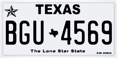 TX license plate BGU4569