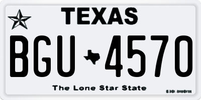 TX license plate BGU4570