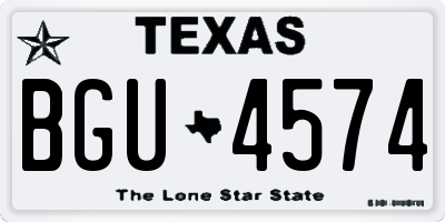 TX license plate BGU4574