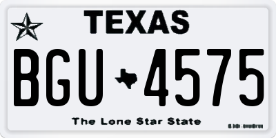 TX license plate BGU4575