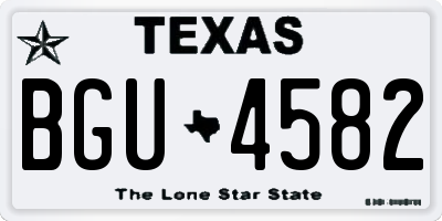 TX license plate BGU4582