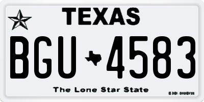 TX license plate BGU4583