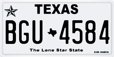 TX license plate BGU4584