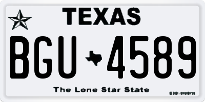 TX license plate BGU4589