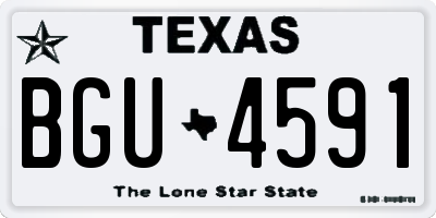 TX license plate BGU4591
