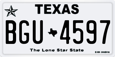 TX license plate BGU4597