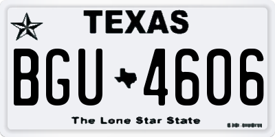 TX license plate BGU4606