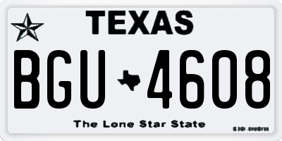 TX license plate BGU4608