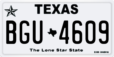 TX license plate BGU4609