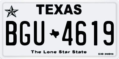 TX license plate BGU4619