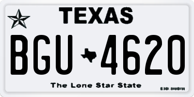 TX license plate BGU4620