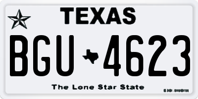 TX license plate BGU4623