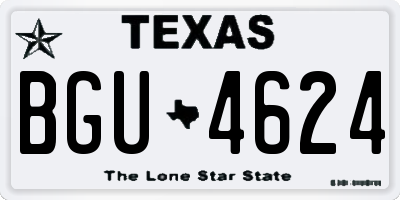 TX license plate BGU4624