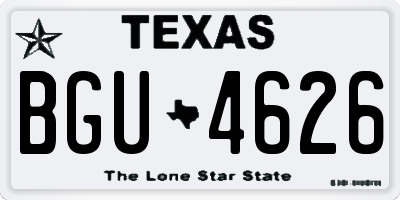 TX license plate BGU4626