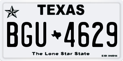TX license plate BGU4629