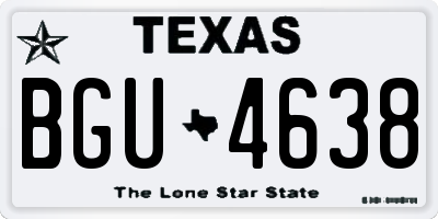 TX license plate BGU4638