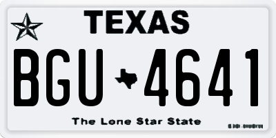 TX license plate BGU4641