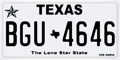TX license plate BGU4646
