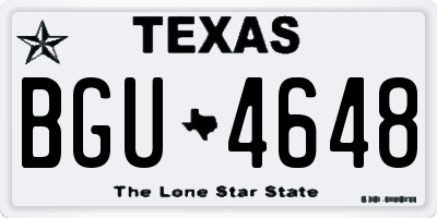 TX license plate BGU4648