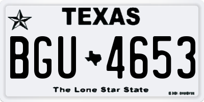 TX license plate BGU4653