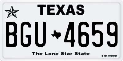 TX license plate BGU4659