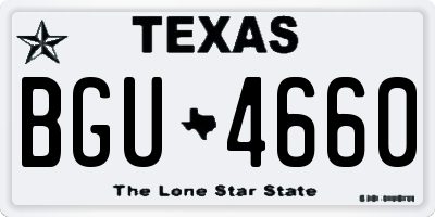TX license plate BGU4660