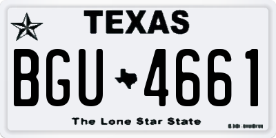 TX license plate BGU4661