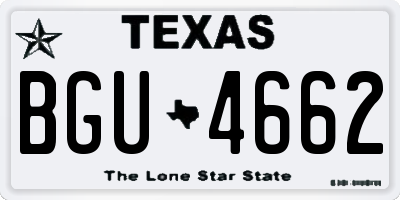 TX license plate BGU4662