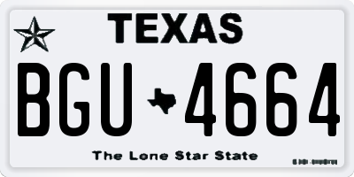 TX license plate BGU4664