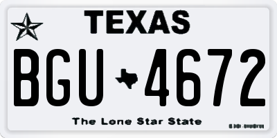 TX license plate BGU4672