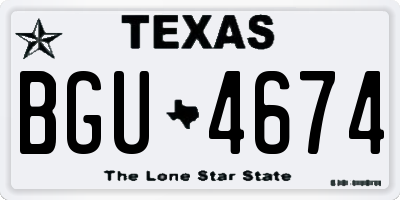 TX license plate BGU4674
