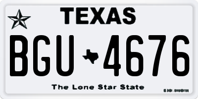 TX license plate BGU4676