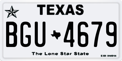 TX license plate BGU4679