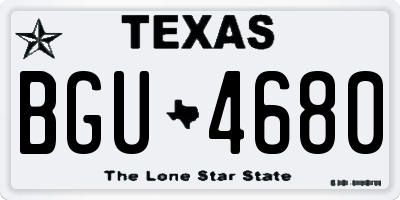 TX license plate BGU4680